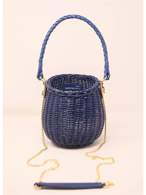 Borsa midollino blu Laboratorio Capri | 108COBALT